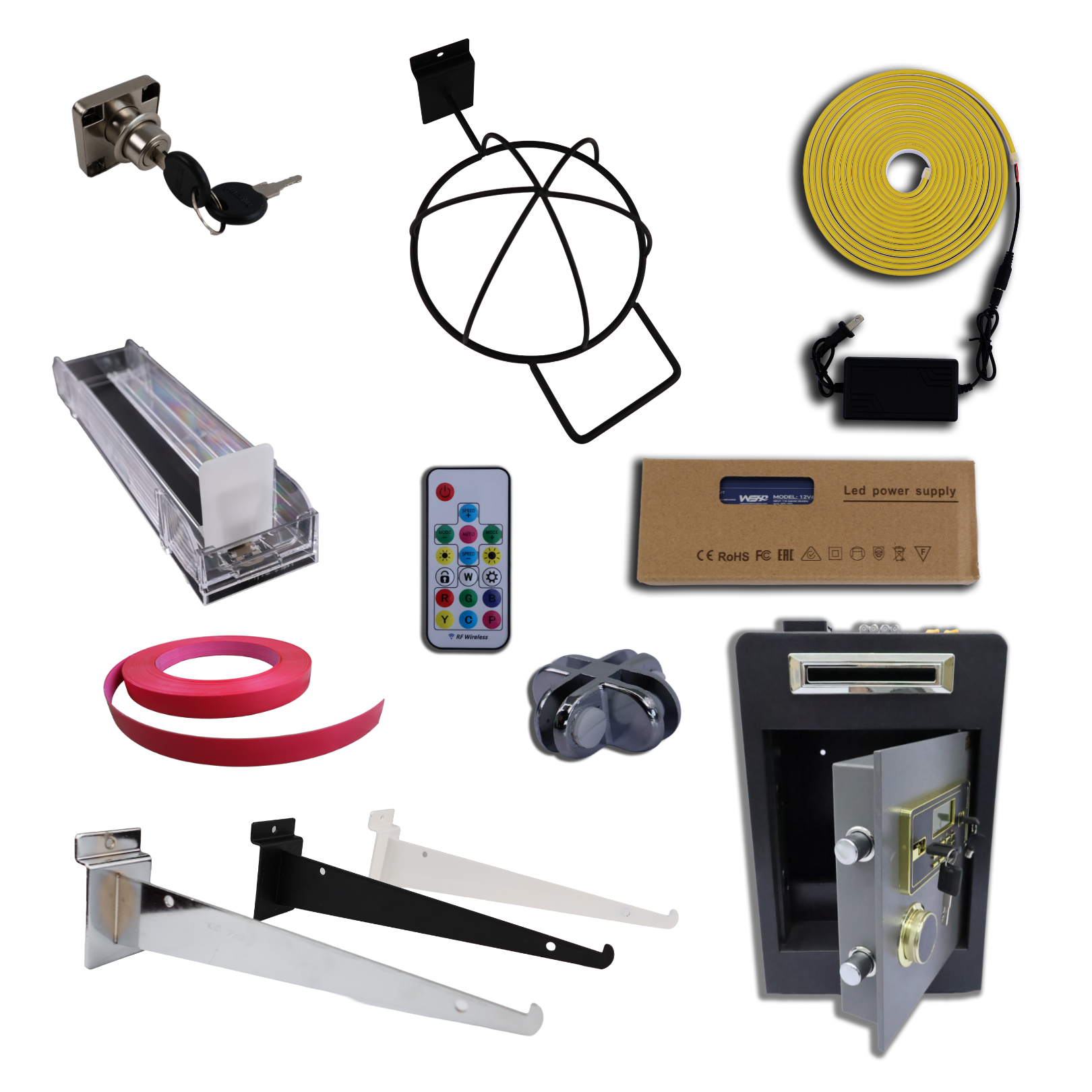 Glass showcase with premium lighting