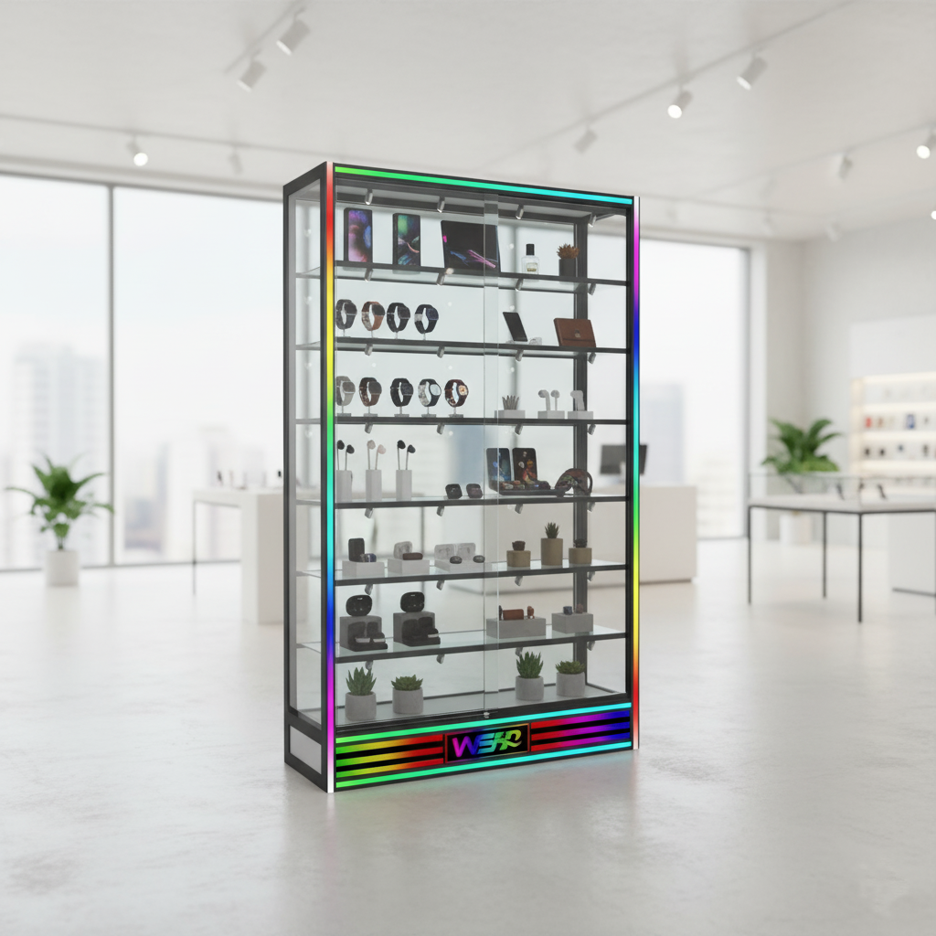 Showcase With LED Syunc Music 4x7ft side Showcase With LED Syunc Music 4x7ft side