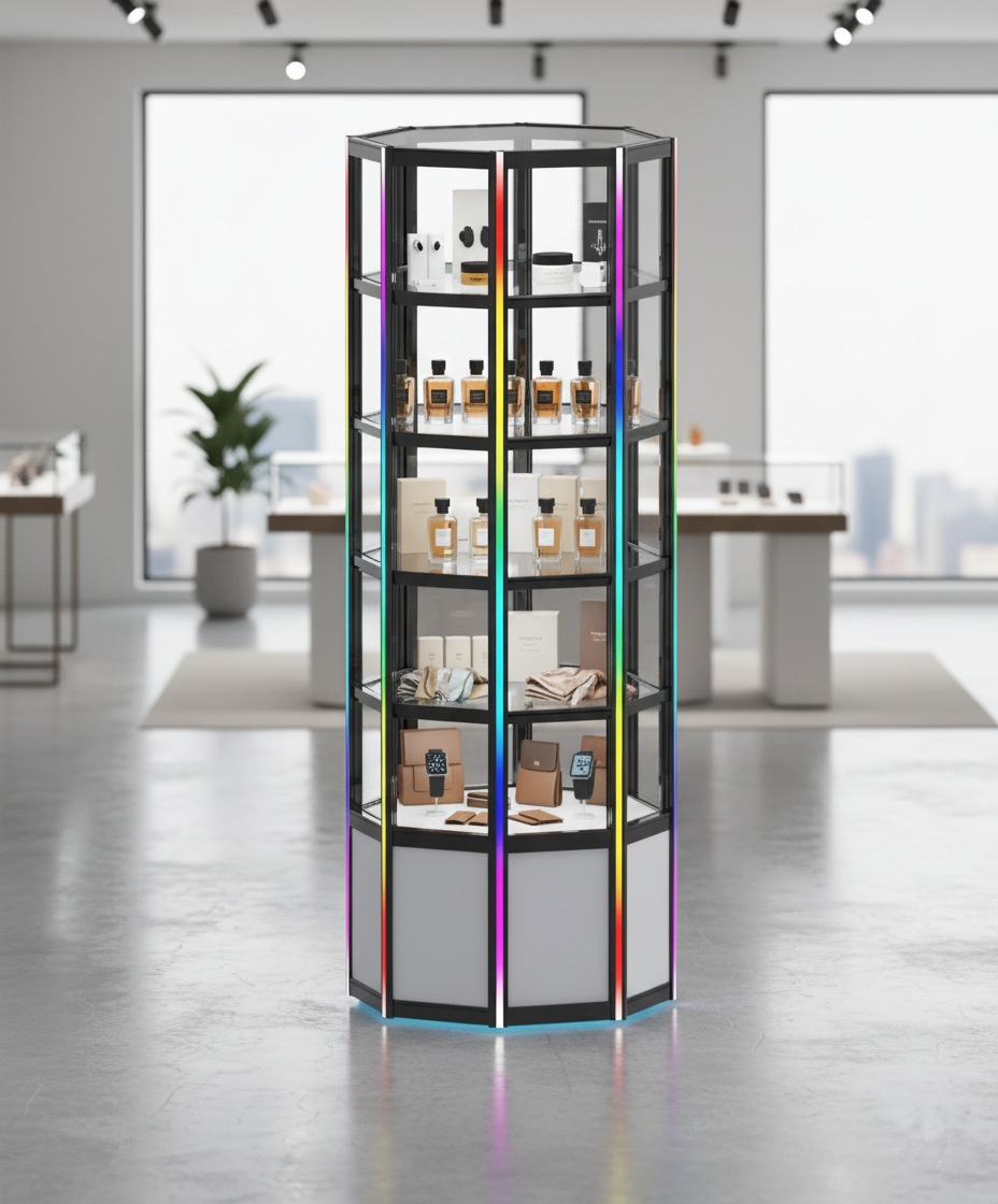 Showcase Octagon sides Glass Led Sync Music light Showcase Octagon sides Glass Led Sync Music light