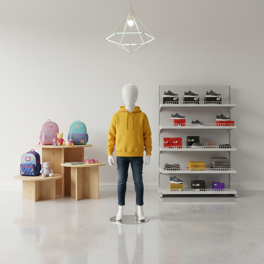 Boy Glossy White Standing Pose Mannequien Boy Glossy White Standing Pose Mannequien