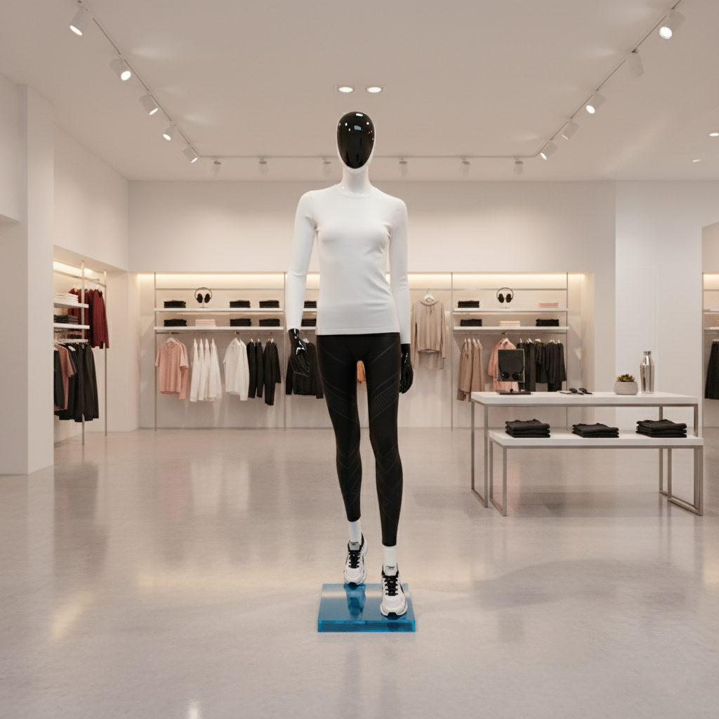 Women Glossy WhiteBlack Walking Pose Mannequien Women Glossy WhiteBlack Walking Pose Mannequien