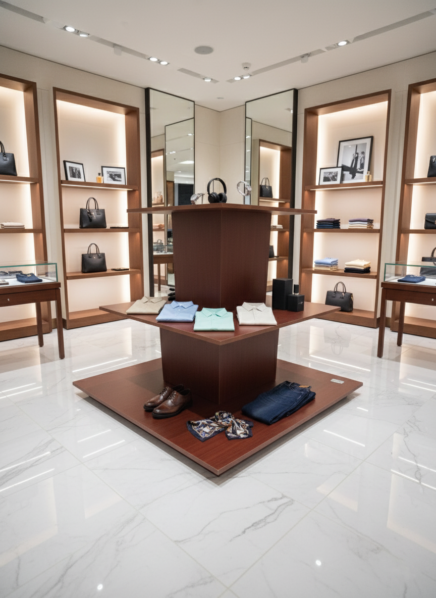 Square Island Floor Display Cherry Square Island Floor Display Cherry