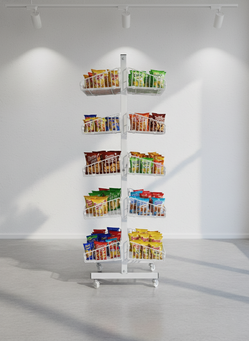 Metal Grocery Racks 5 layers 2 sides Metal Grocery Racks 5 layers 2 sides