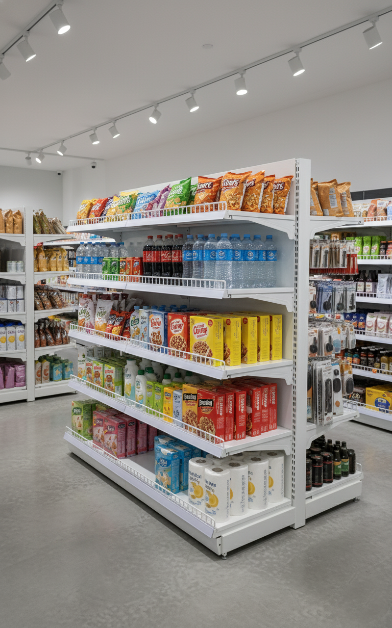 Gondola Metal Shelf 5 layer 2 side White Gondola Metal Shelf 5 layer 2 side White