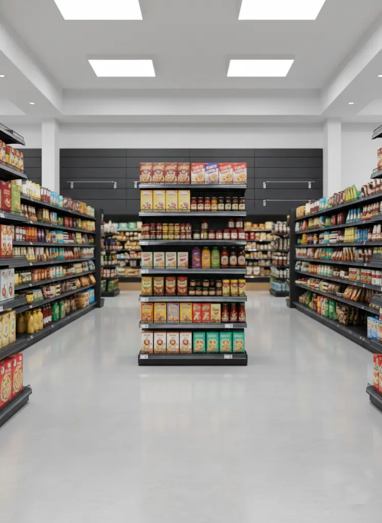 Metal wall shelve 4x8 ft 8 shelves.webp