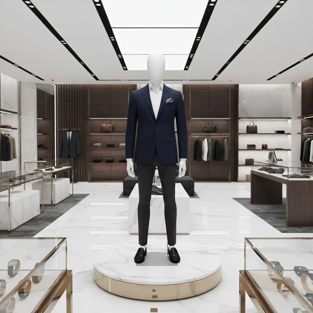 Men Glossy White Standing Pose Mannequin 2.webp