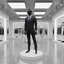 Men Glossy Black Standing Pose Mannequin.webp