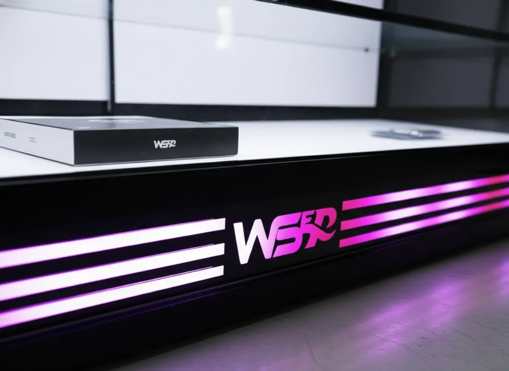 5ft showcase neon light closeup.webp