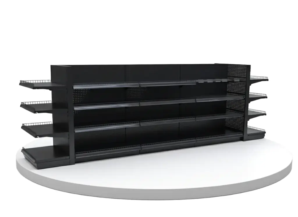 Metal Aisle Gondola 4 Layers Black