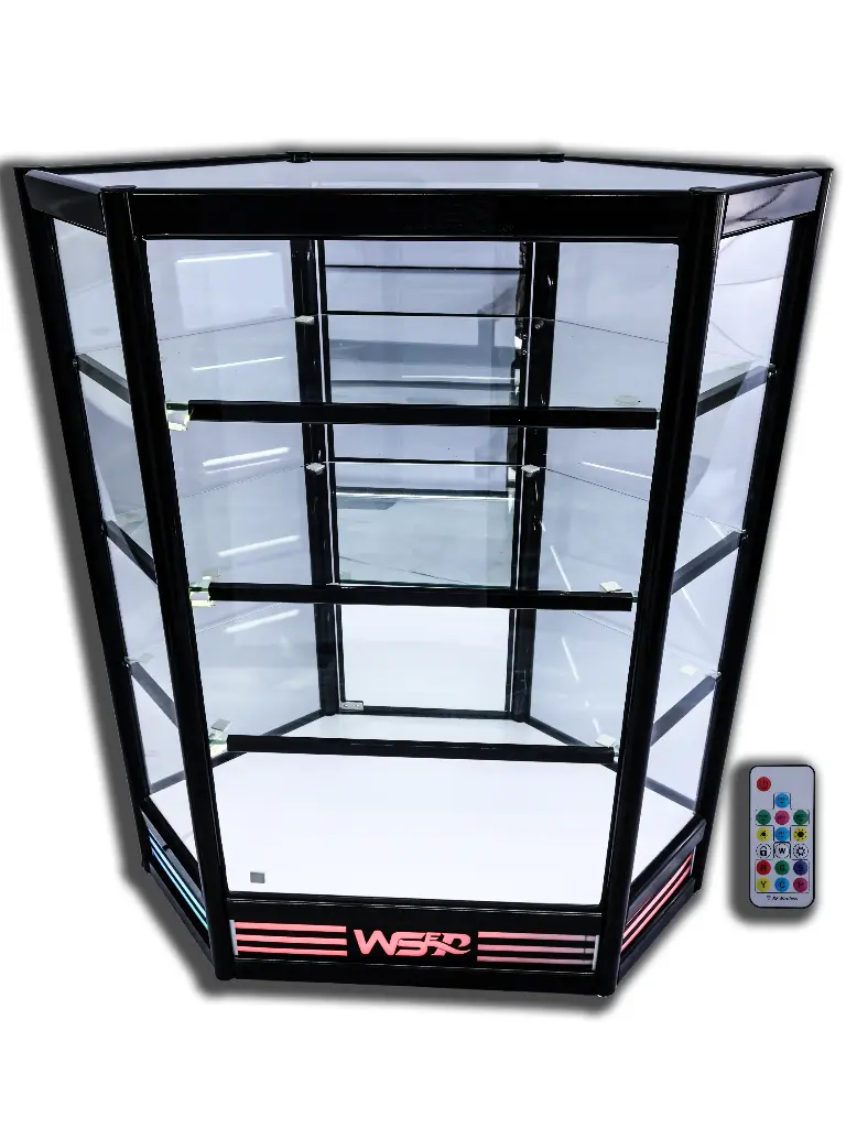 3 Feet Corner Showcase with Neon Light Sync Music