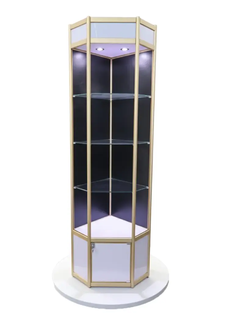 Slat Wall Corner Display 8ft Gold