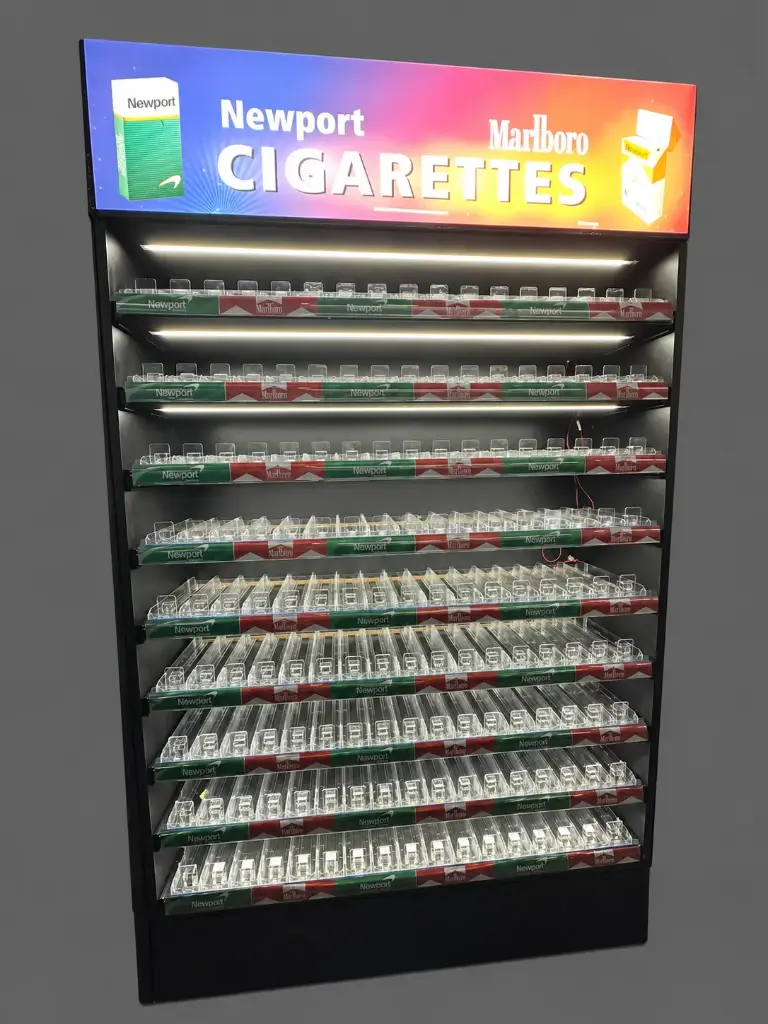 Cigarette Display Pull Shelf 4x7ft (Replaceable Sign) 