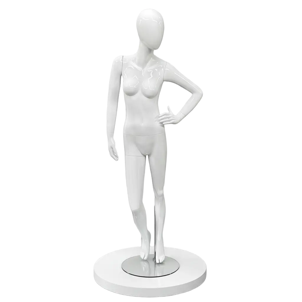 Women Glossy White Modelling Pose Mannequin