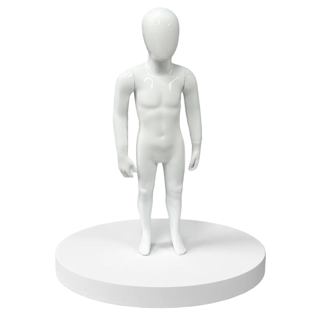 Boy Glossy White Standing Pose Mannequin