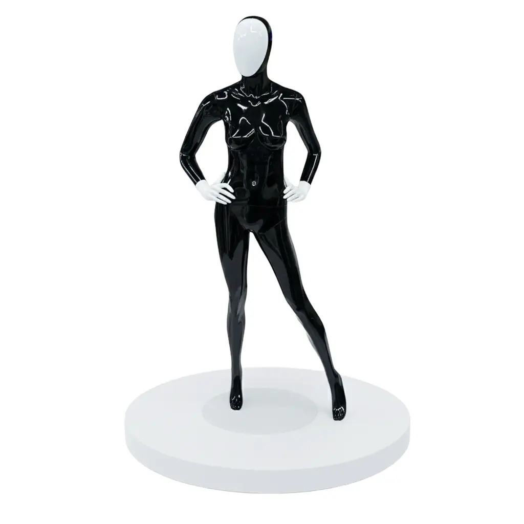 Women Glossy Black/White Modelling Pose Mannequin