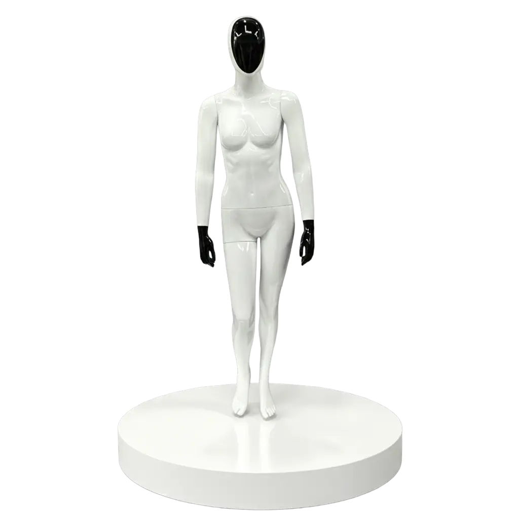 Women Glossy White/Black Standing Pose Mannequin