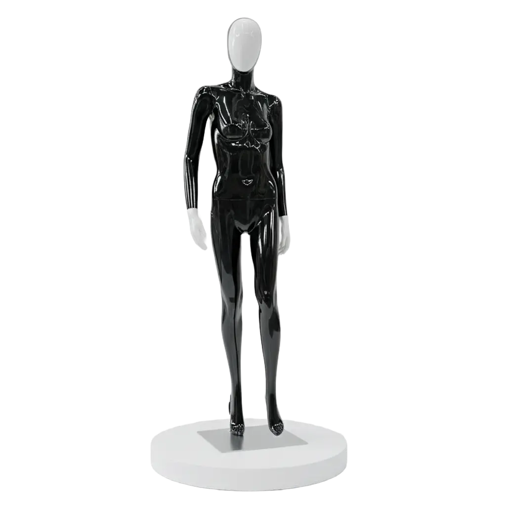 Women Glossy Black/White Walking Pose Mannequin