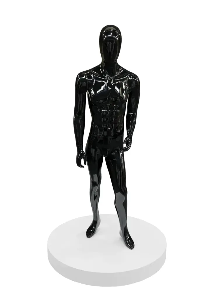 Men Glossy Black Modelling Pose Mannequin