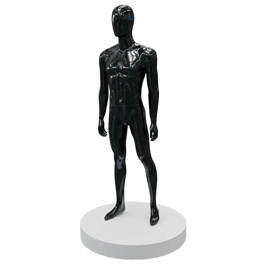 Men Glossy Black Standing Pose Mannequin