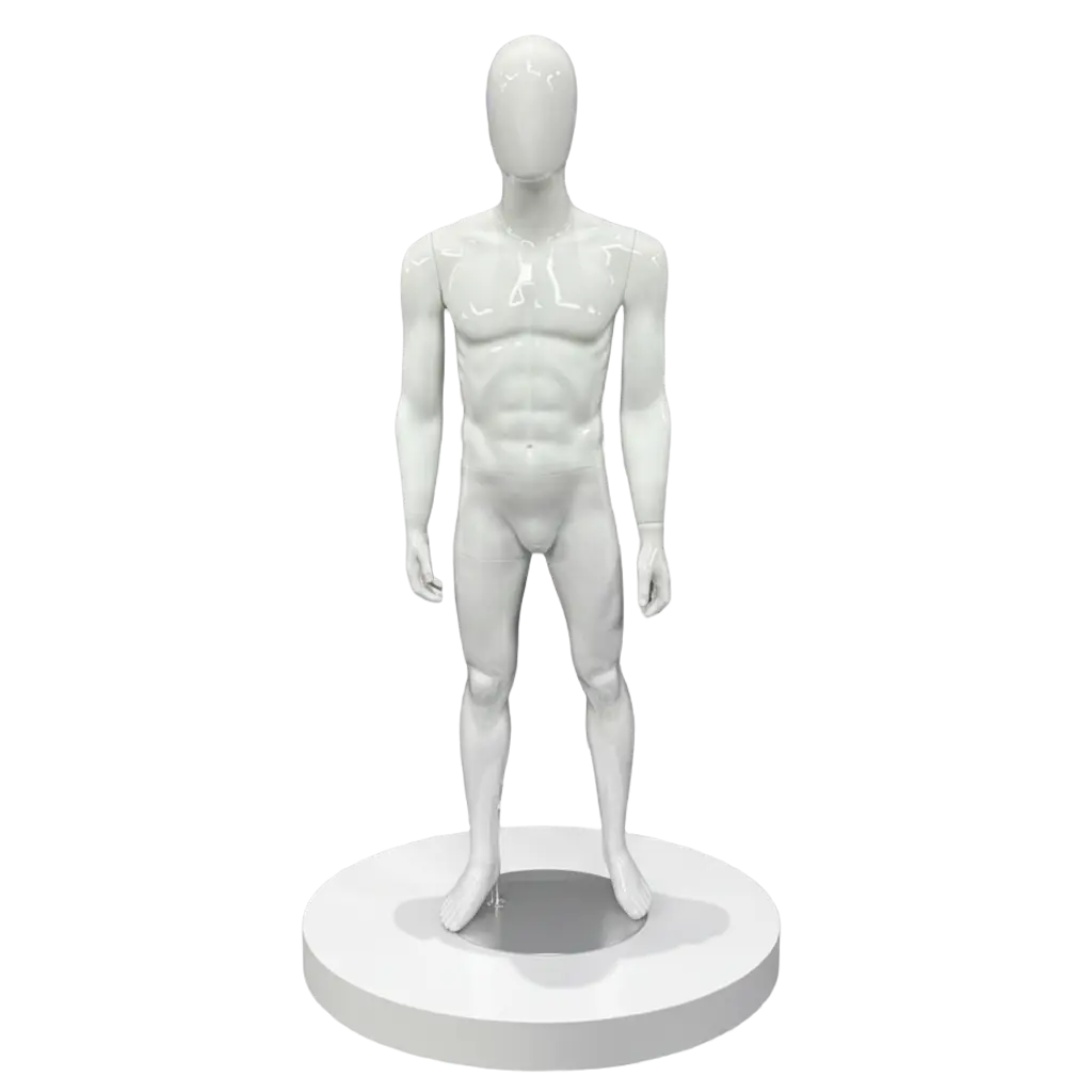 Men Glossy White Standing Pose Mannequin