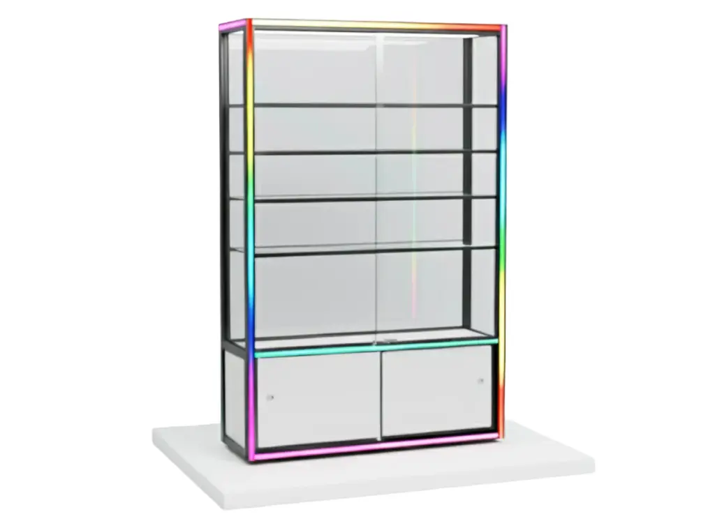Showcases 4x6Ft 4 Sided Glass With Music Sync Light