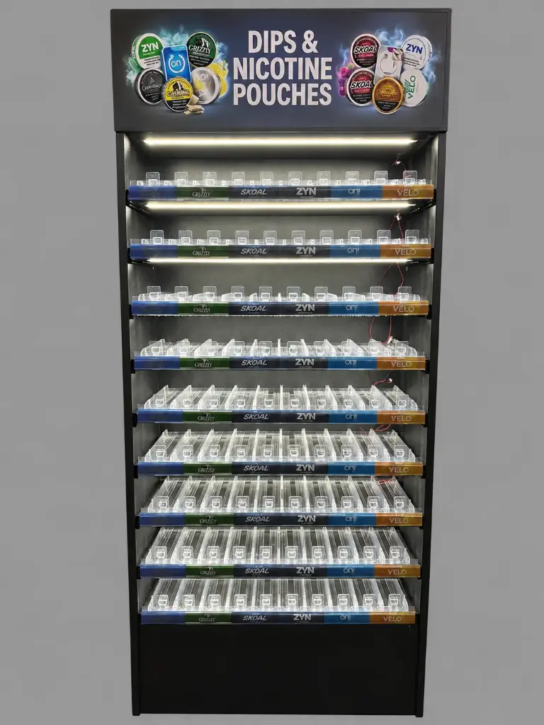 Nic/Dip Pouch Standing Display Case