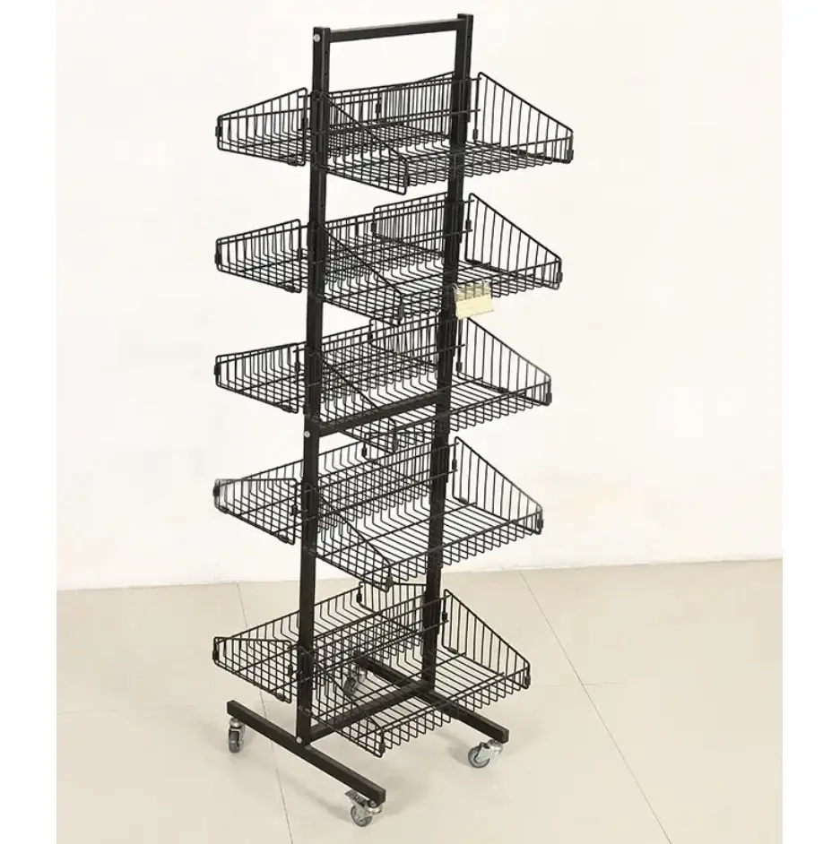 Metal grocery display two sides
