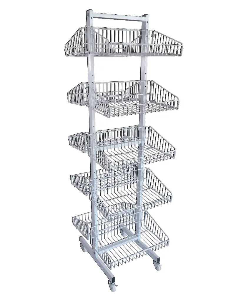 Metal grocery display two sides
