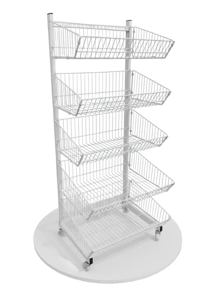 Metal grocery display one side