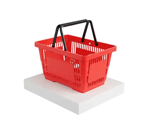 Red basket without wheels