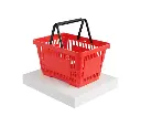 Red basket without wheels
