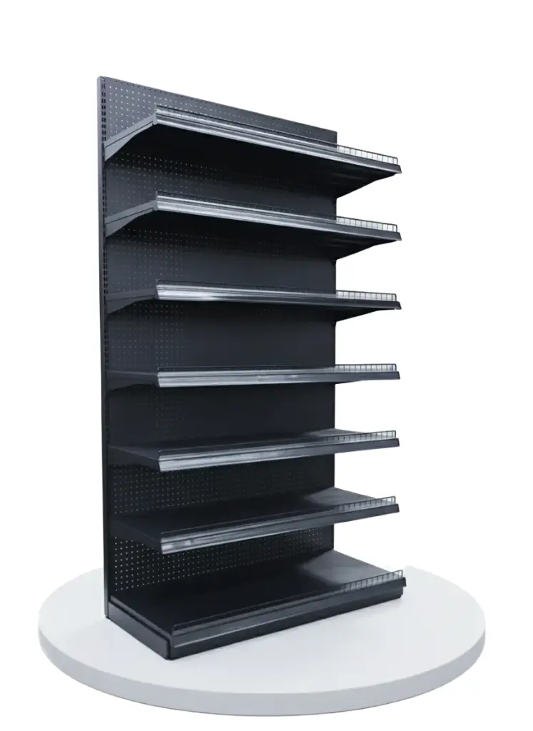 Metal Wall Shelf 4x8 ft (7 Shelves, Adjustable Heights) 