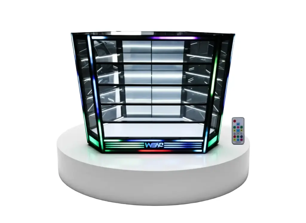 4FT Corner Showcase with Neon Light Sync Music