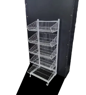 Metal grocery display one side