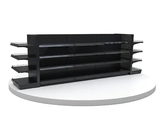 Metal Aisle Gondola 4 Layers Black