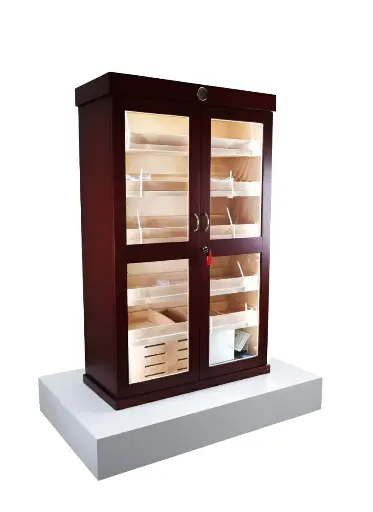 Wooden Cigar Display with LED & Humidifier 