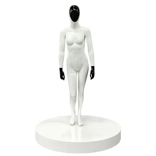 Women Glossy White/Black Standing Pose Mannequin