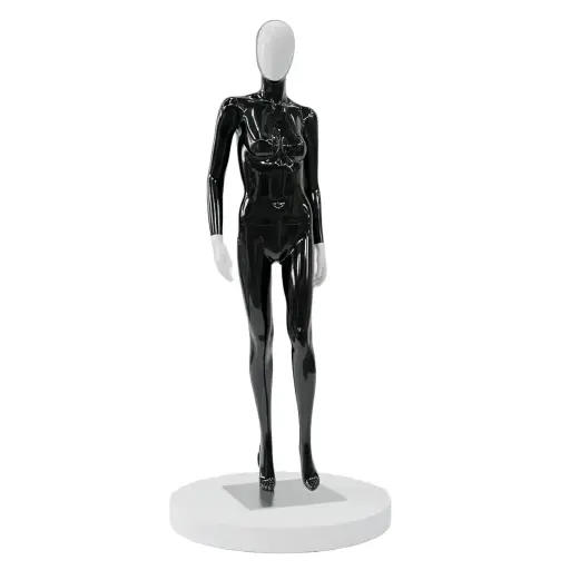 Women Glossy Black/White Walking Pose Mannequin