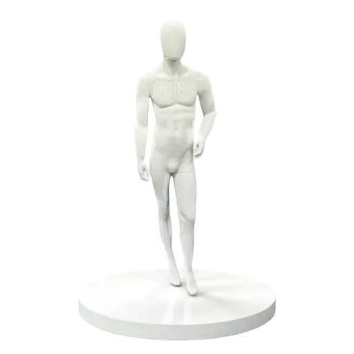 Men Glossy White Modelling Pose Mannequin