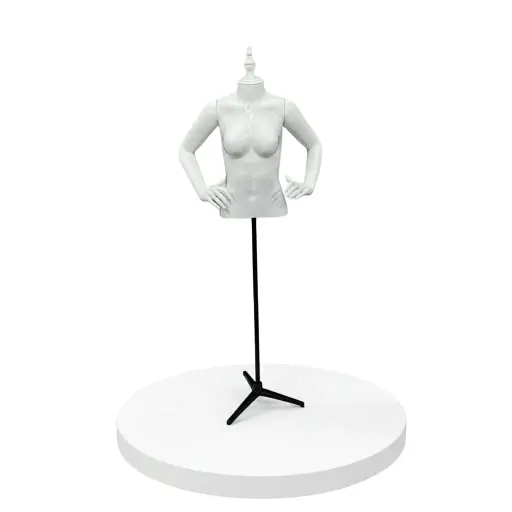 Women Torso Folded Hands Glossy White Mannequin