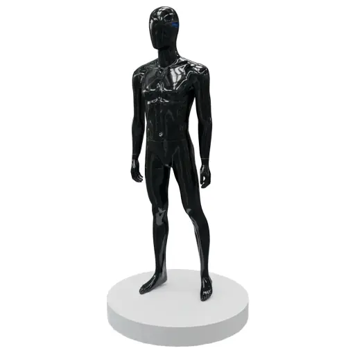 Men Glossy Black Standing Pose Mannequin