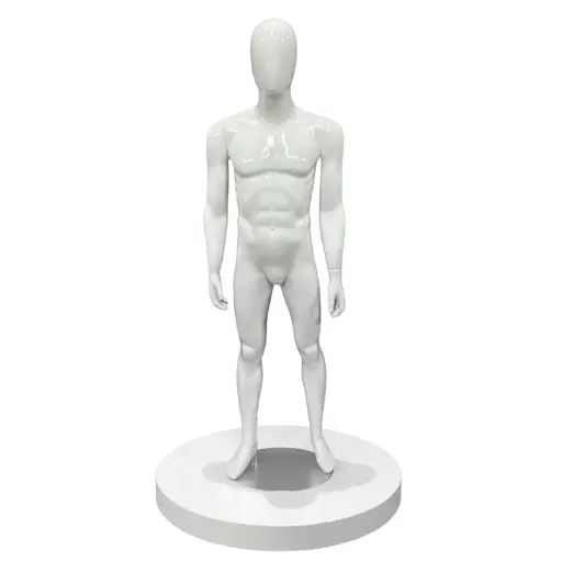 Men Glossy White Standing Pose Mannequin