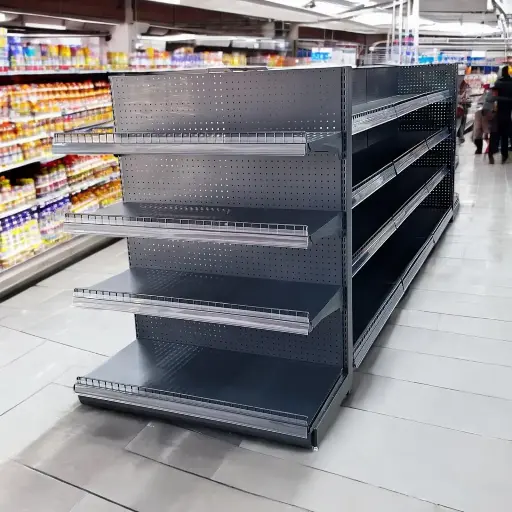 [INT-WADE-0009] Metal Aisle Gondola 4 layers (black)